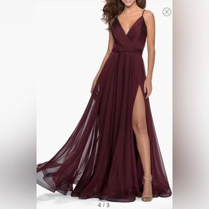 NWT Chiffon Garnet La Femme Ballgown